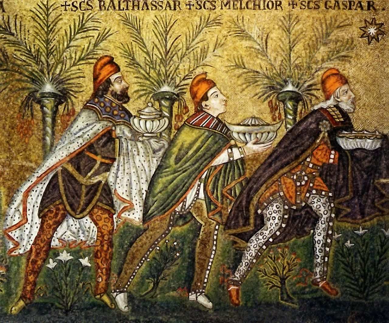 Reis Magos, mosaico do seculo VI, Roma, 1280
